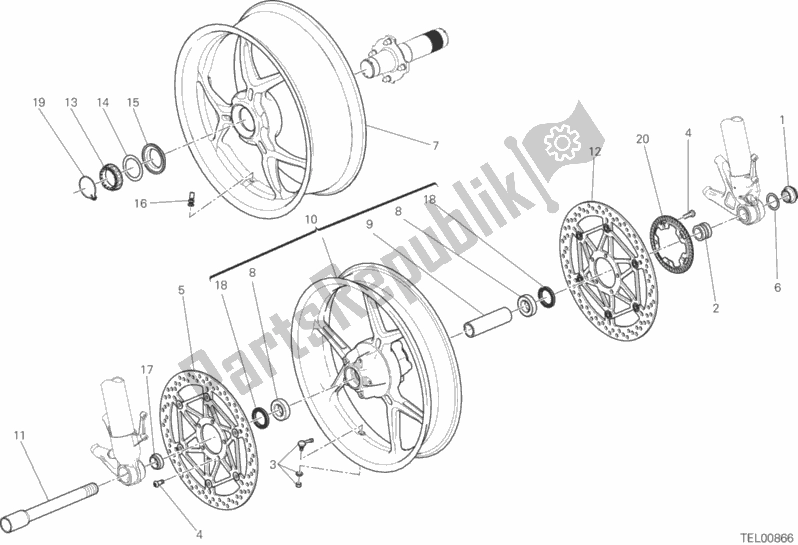 Todas las partes para Ruota Anteriore E Posteriore de Ducati Superbike 1299 ABS 2016